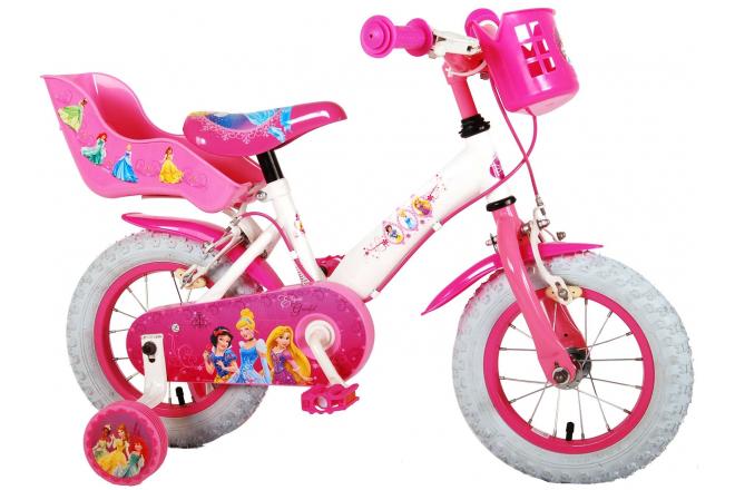 Scheiden veiligheid naast Disney Princess Kinderfiets - Meisjes - 12 inch - Roze - Twee handremmen -  Defietsen